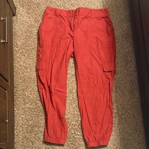 LOFT Vibrant Coral Cargo Pants